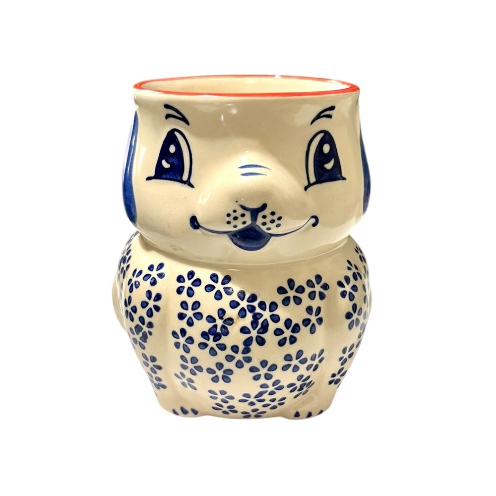 Anthropologie Yokohama Studio Hand Painted Ceramic Dog Mug